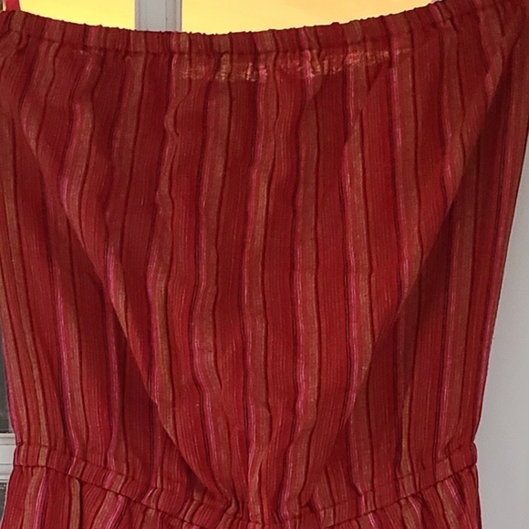 DREW Red Orange striped straples jumpsuit - Picture 2 of 3